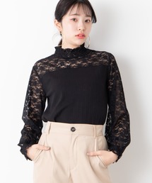 WEGO | WEGO/レースシャーリングシアーハイネックTシャツ(Tシャツ/カットソー)