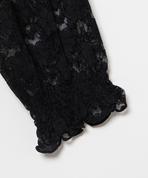 WEGO（ウィゴー）の「WEGO/レースシャーリングシアーハイネックTシャツ（Tシャツ/カットソー・レディース・ホワイト/ブラック・FREE）」の6枚目の写真