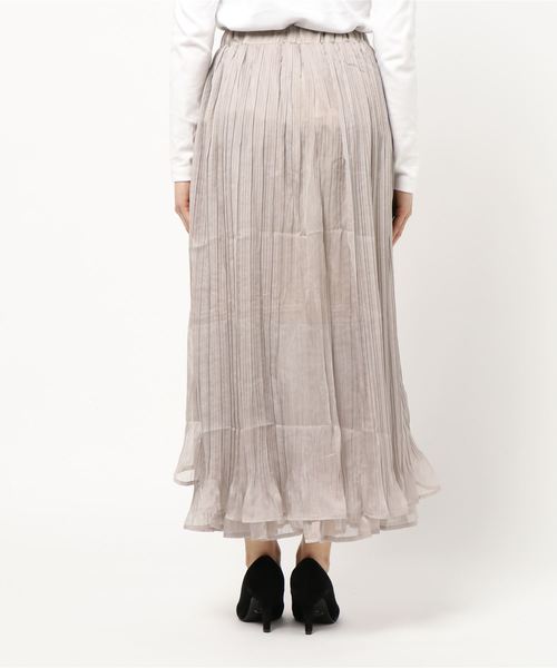 flower(フラワー)の「ウェーヴィープリーツスカート(スカート・レディース・ベージュ/ブルー・FREE)」の3枚目の写真