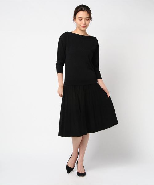 JETSET SOLO PLUS (ジェットセットソロプラス)の「ボートネックニットアップ(ワンピース・レディース・ブラック/シルバー/イエロー・FREE)」の11枚目の写真