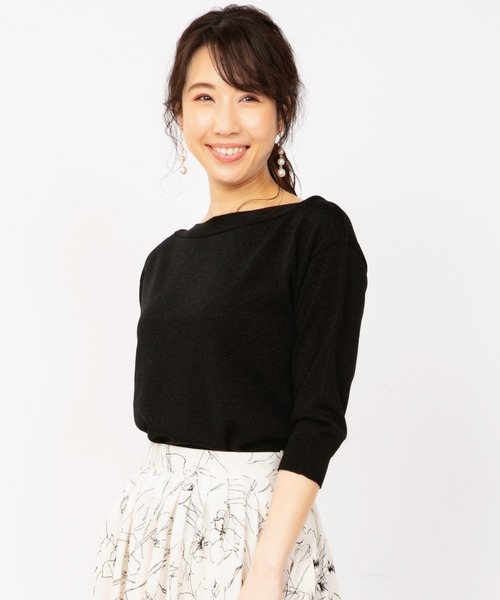 JETSET SOLO PLUS (ジェットセットソロプラス)の「ボートネックニットアップ(ワンピース・レディース・ブラック/シルバー/イエロー・FREE)」の12枚目の写真