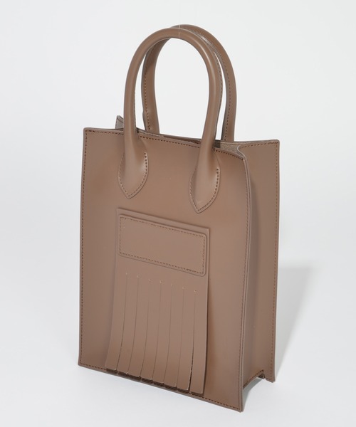SOLPRESA(ソルプレーサ)の「SOLPRESA ソルプレーサ / SQUARE FRINGE MINI TOTE BAG スクエアフリンジ2WAYミニトートバッグ ショルダーバッグトートバッグ / SP201-A1(トートバッグ・レディース・ブラック/モカ/グレイッシュベージュ・FREE)」の8枚目の写真