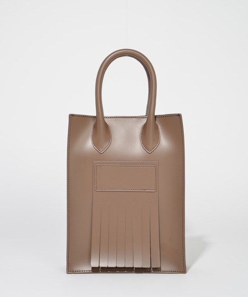 SOLPRESA(ソルプレーサ)の「SOLPRESA ソルプレーサ / SQUARE FRINGE MINI TOTE BAG スクエアフリンジ2WAYミニトートバッグ ショルダーバッグトートバッグ / SP201-A1(トートバッグ・レディース・ブラック/モカ/グレイッシュベージュ・FREE)」の9枚目の写真
