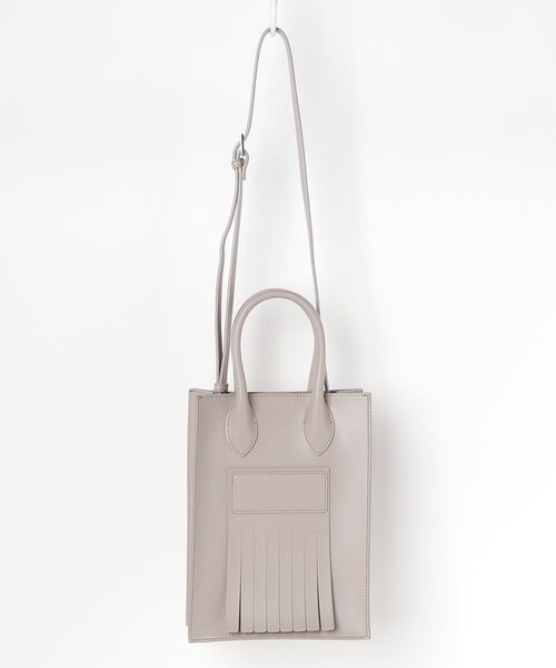 SOLPRESA(ソルプレーサ)の「SOLPRESA ソルプレーサ / SQUARE FRINGE MINI TOTE BAG スクエアフリンジ2WAYミニトートバッグ ショルダーバッグトートバッグ / SP201-A1(トートバッグ・レディース・ブラック/モカ/グレイッシュベージュ・FREE)」の5枚目の写真