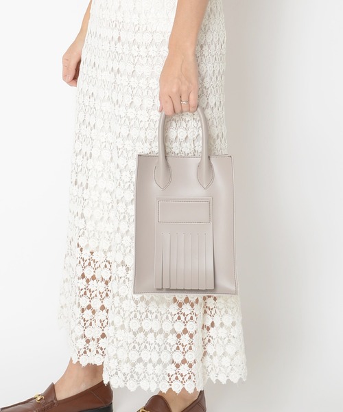 SOLPRESA(ソルプレーサ)の「SOLPRESA ソルプレーサ / SQUARE FRINGE MINI TOTE BAG スクエアフリンジ2WAYミニトートバッグ ショルダーバッグトートバッグ / SP201-A1(トートバッグ・レディース・ブラック/モカ/グレイッシュベージュ・FREE)」の7枚目の写真