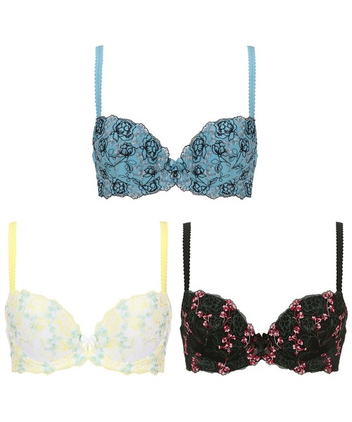 Triumph（トリンプ）の「【WEB限定価格】【華やかデザイン、ボリュームアップ】トリンプ AC001 ブラジャー25-1【B,C,Dカップ】WHU 25 Y9 A5 RL1（ブラジャー・レディース・ブルー/ブラック/ホワイト・B70/B75/B80/C70/C75/C80/D70/D75/D80）」の10枚目の写真