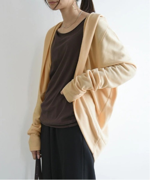 and it_(アンドイット)の「ボレロ風ライトスウェットフーディーカーディガン(カーディガン/ボレロ・レディース・ブラック/杢グレー/ネイビー/ホワイト/カーキ/スカイブルー/レモンイエロー/ダークオレンジ/ベージュ系/ロイヤルブルー/スモークピンク/グレイッシュベージュ/チョコ/ヘザーチャコール/グリーン/ラベンダー/ホワイト系その他/ブラック系その他/ピンク系その他/オレンジ系その他/ブルー系その他・M1/M2)」の9枚目の写真