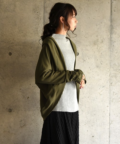 and it_(アンドイット)の「ボレロ風ライトスウェットフーディーカーディガン(カーディガン/ボレロ・レディース・ブラック/杢グレー/ネイビー/ホワイト/カーキ/スカイブルー/レモンイエロー/ダークオレンジ/ベージュ系/ロイヤルブルー/スモークピンク/グレイッシュベージュ/チョコ/ヘザーチャコール/グリーン/ラベンダー/ホワイト系その他/ブラック系その他/ピンク系その他/オレンジ系その他/ブルー系その他・M1/M2)」の22枚目の写真