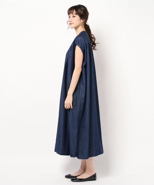 rps（アールピーエス）の「デニムシャツワンピース（シャツワンピース・レディース・ネイビー/ブルー・M）」の4枚目の写真