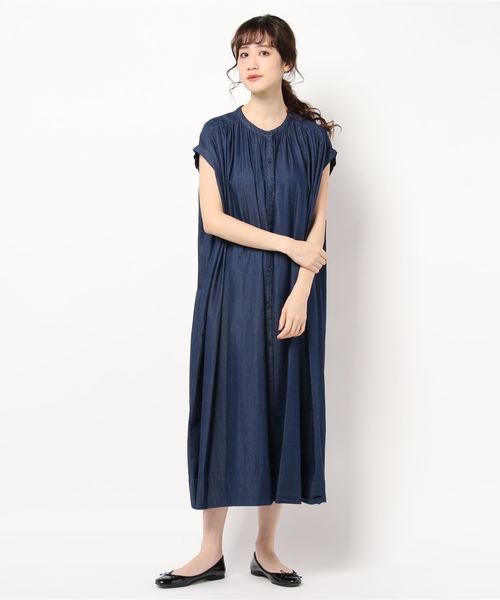 rps（アールピーエス）の「デニムシャツワンピース（シャツワンピース・レディース・ネイビー/ブルー・M）」の6枚目の写真