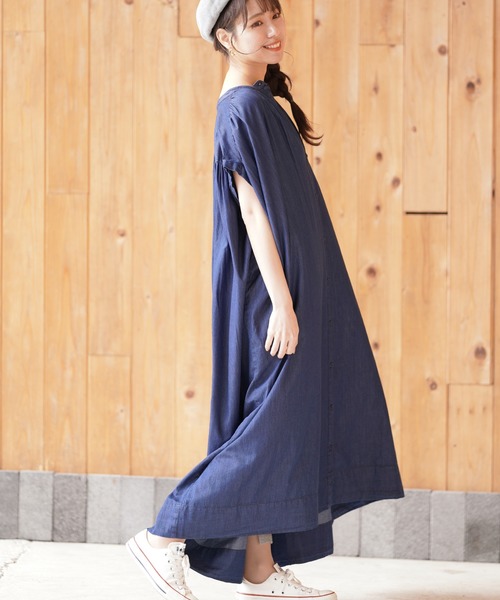 rps（アールピーエス）の「デニムシャツワンピース（シャツワンピース・レディース・ネイビー/ブルー・M）」の5枚目の写真