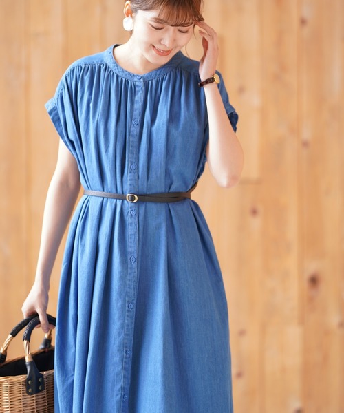 rps（アールピーエス）の「デニムシャツワンピース（シャツワンピース・レディース・ネイビー/ブルー・M）」の9枚目の写真