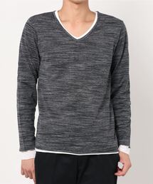 アンサンブルVネック長袖Tシャツ