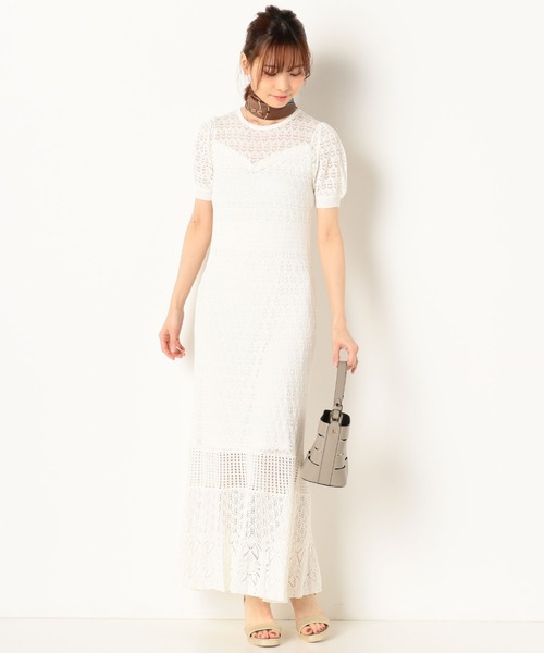 archives（アルシーヴ）の「アイレットマーメイドワンピース（ワンピース・レディース・オフホワイト/カーキ/ピンクベージュ・MEDIUM）」の6枚目の写真