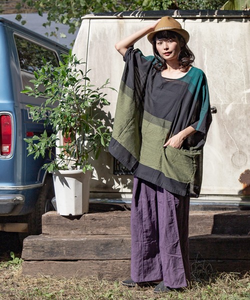 チャイハネ（チャイハネ）の「【チャイハネ】yul 旅するビッグシルエットトップス（その他トップス・レディース・ブルー/カーキ/レッド・FREE）」の14枚目の写真