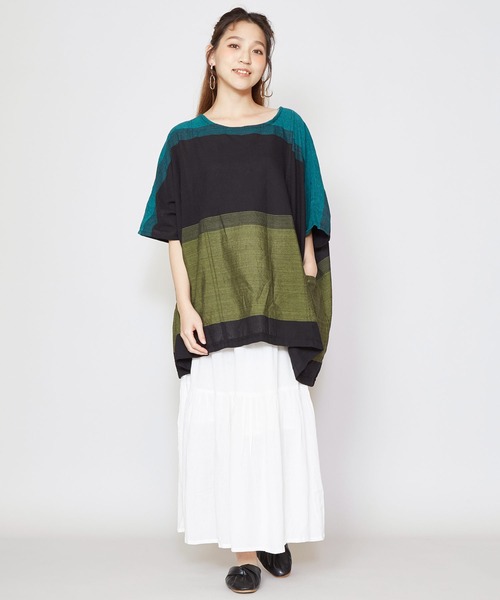 チャイハネ（チャイハネ）の「【チャイハネ】yul 旅するビッグシルエットトップス（その他トップス・レディース・ブルー/カーキ/レッド・FREE）」の13枚目の写真