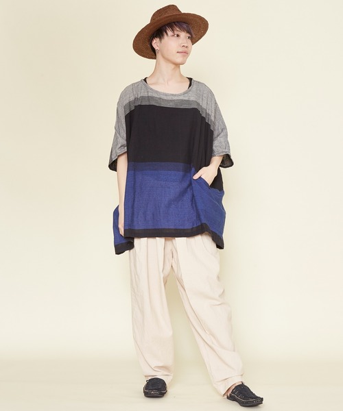 チャイハネ（チャイハネ）の「【チャイハネ】yul 旅するビッグシルエットトップス（その他トップス・レディース・ブルー/カーキ/レッド・FREE）」の8枚目の写真