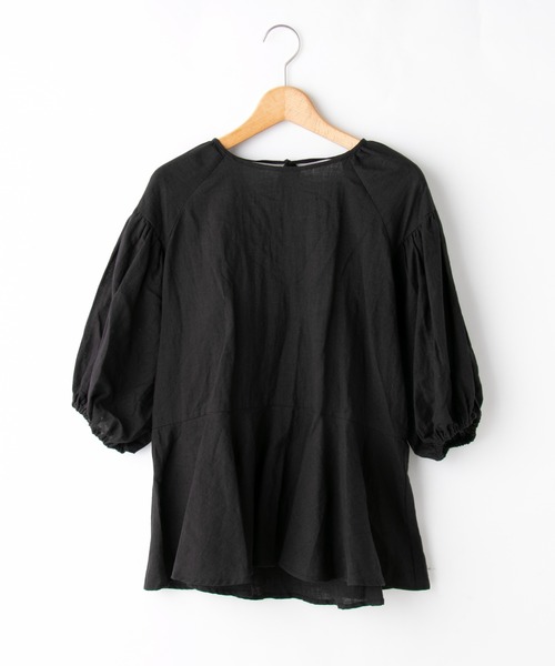Omekashi(オメカシ)の「リネンバックシャンブラウス(シャツ/ブラウス・レディース・ブラック/オフホワイト/グリーン・FREE)」の10枚目の写真