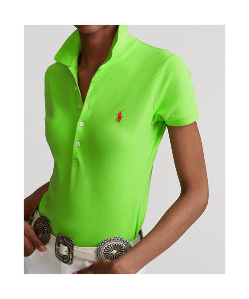 POLO RALPH LAUREN(ポロ ラルフ ローレン)の「スリム フィット ストレッチ ポロシャツ(ポロシャツ・レディース・グリーン・X-LARGE/LARGE/MEDIUM/X-SMALL/SMALL)」の4枚目の写真
