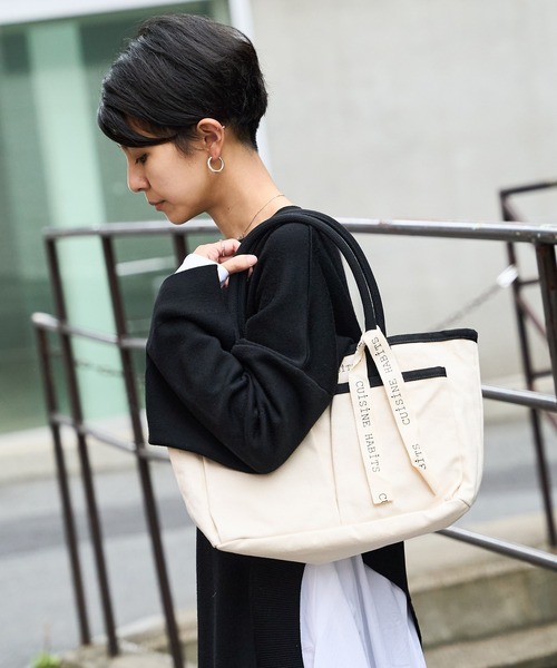 CUISINE HABITS(クイジーヌハビッツ)の「ソトポケTOTEBAG / トートバッグ(トートバッグ・レディース・アイボリー/グレー/ブラック/ホワイト系その他/ブルー・フリー)」の18枚目の写真