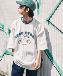 SPOC STORE | 【SPOC STORE】レイヤード配色 カレッジロゴ半袖カットソー(Tシャツ/カットソー)