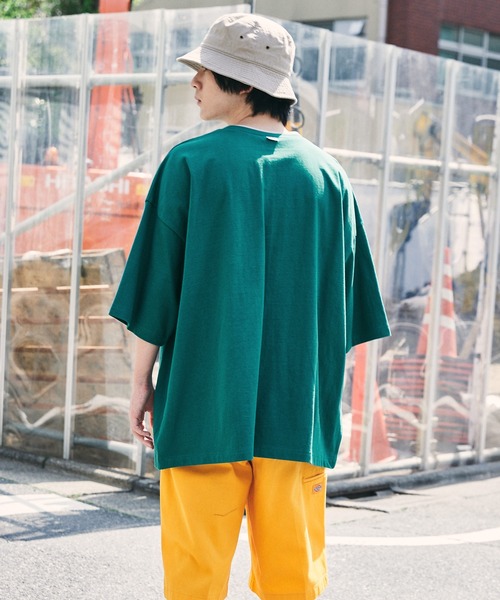 SPOC STORE】レイヤード配色 カレッジロゴ半袖カットソー（T