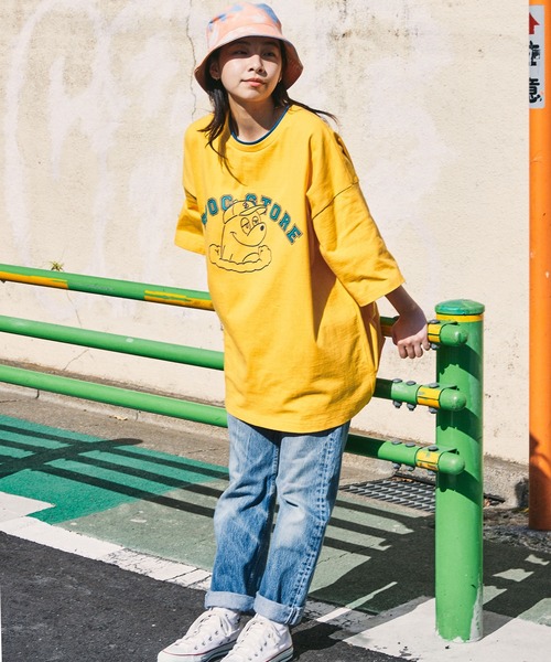 SPOC STORE(スポックストア)の「【SPOC STORE】レイヤード配色 カレッジロゴ半袖カットソー(Tシャツ/カットソー・メンズ・オフホワイト/イエロー/グリーン/コバルトブルー・M/L)」の19枚目の写真