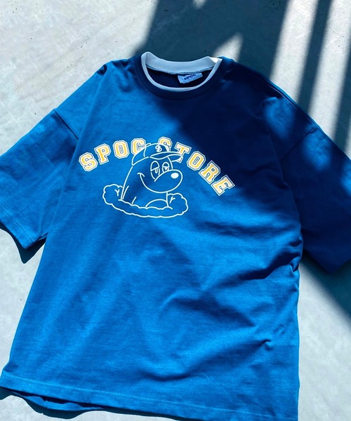 SPOC STORE(スポックストア)の「【SPOC STORE】レイヤード配色 カレッジロゴ半袖カットソー(Tシャツ/カットソー・メンズ・オフホワイト/イエロー/グリーン/コバルトブルー・M/L)」の17枚目の写真