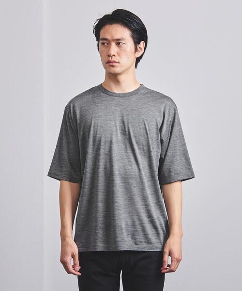 美品 BATONER バトナー ウォッシャブル ウール Tシャツ 3 チャコール BATONER / バトナー | ウォッシャブル ウールTシャツ - Gray