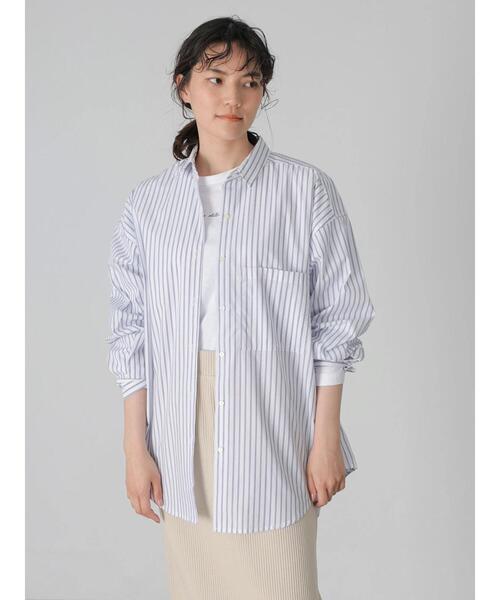 AMERICAN HOLIC（アメリカンホリック）の「イージーケアBIGシャツ　＊〇（シャツ/ブラウス・レディース・パープル/ネイビー/オフホワイト/イエロー/ストライプ/ホワイト系その他6・FREE）」の11枚目の写真