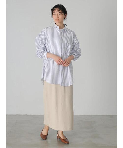 AMERICAN HOLIC（アメリカンホリック）の「イージーケアBIGシャツ　＊〇（シャツ/ブラウス・レディース・パープル/ネイビー/オフホワイト/イエロー/ストライプ/ホワイト系その他6・FREE）」の15枚目の写真