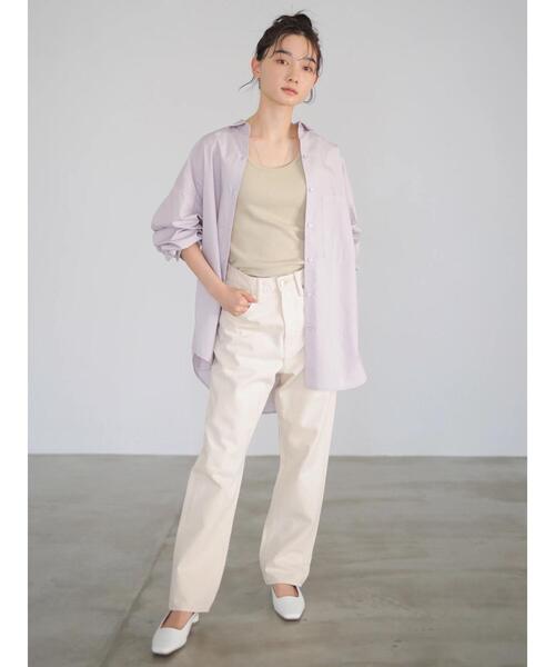 AMERICAN HOLIC（アメリカンホリック）の「イージーケアBIGシャツ　＊〇（シャツ/ブラウス・レディース・パープル/ネイビー/オフホワイト/イエロー/ストライプ/ホワイト系その他6・FREE）」の17枚目の写真