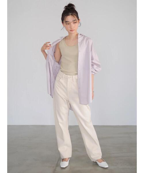 AMERICAN HOLIC（アメリカンホリック）の「イージーケアBIGシャツ　＊〇（シャツ/ブラウス・レディース・パープル/ネイビー/オフホワイト/イエロー/ストライプ/ホワイト系その他6・FREE）」の18枚目の写真