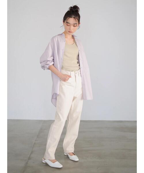 AMERICAN HOLIC（アメリカンホリック）の「イージーケアBIGシャツ　＊〇（シャツ/ブラウス・レディース・パープル/ネイビー/オフホワイト/イエロー/ストライプ/ホワイト系その他6・FREE）」の19枚目の写真