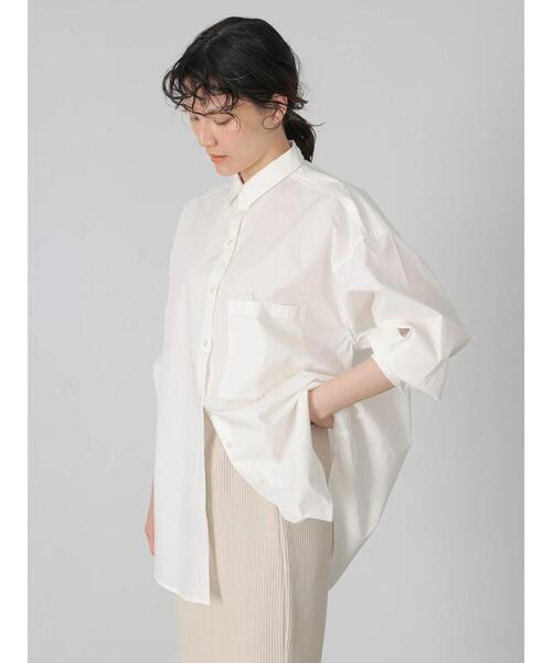 AMERICAN HOLIC（アメリカンホリック）の「イージーケアBIGシャツ　＊〇（シャツ/ブラウス・レディース・パープル/ネイビー/オフホワイト/イエロー/ストライプ/ホワイト系その他6・FREE）」の2枚目の写真