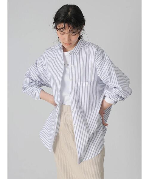 AMERICAN HOLIC（アメリカンホリック）の「イージーケアBIGシャツ　＊〇（シャツ/ブラウス・レディース・パープル/ネイビー/オフホワイト/イエロー/ストライプ/ホワイト系その他6・FREE）」の3枚目の写真