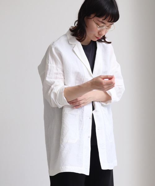 【未使用】ユニ 24SS リネン レーヨン ナイロン haori ジャケット yuni（ユニ ）の「リネンレーヨンナイロン haori ジャケット