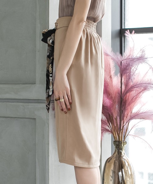 Julia Boutique（ジュリアブティック）の「スカーフベルト付きタイトスカート/21103（スカート・レディース・ピンク/ブラック/ベージュ/ホワイト・ONE）」の18枚目の写真