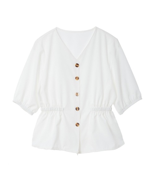 fifth（フィフス）の「【スタイリストプロデュース】フロントボタンウエストマークブラウス（シャツ/ブラウス・レディース・ホワイト/イエロー/ブラック・MEDIUM）」の8枚目の写真