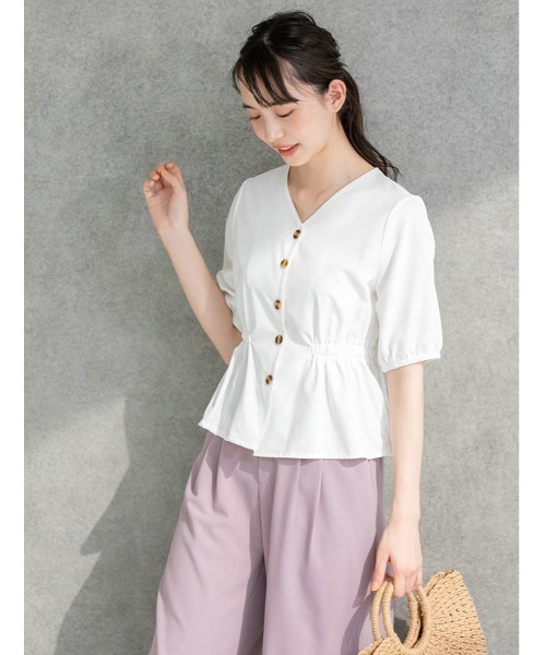 fifth（フィフス）の「【スタイリストプロデュース】フロントボタンウエストマークブラウス（シャツ/ブラウス・レディース・ホワイト/イエロー/ブラック・MEDIUM）」の22枚目の写真