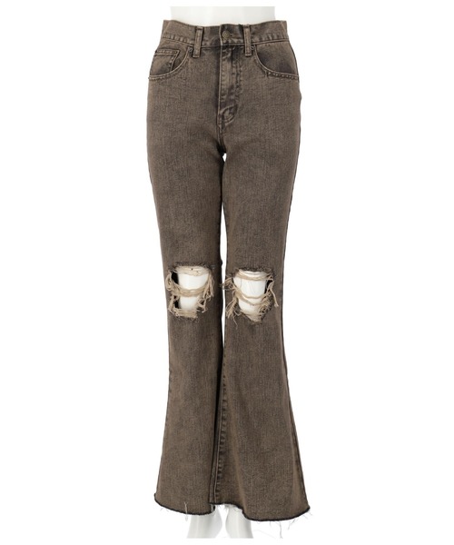 ANAP（アナップ）の「ニークラッシュオーバーダイフレアパンツ（その他パンツ・レディース・ブルー/ブラウン・M/S）」の14枚目の写真