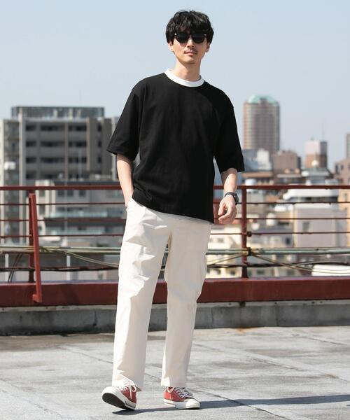 coen（コーエン）の「USAコットンリンガーTシャツ（Tシャツ/カットソー・メンズ・ベージュ/ブラック/ホワイト・X-LARGE/SMALL/MEDIUM/LARGE）」の11枚目の写真