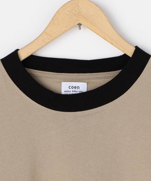 coen（コーエン）の「USAコットンリンガーTシャツ（Tシャツ/カットソー・メンズ・ベージュ/ブラック/ホワイト・X-LARGE/SMALL/MEDIUM/LARGE）」の19枚目の写真