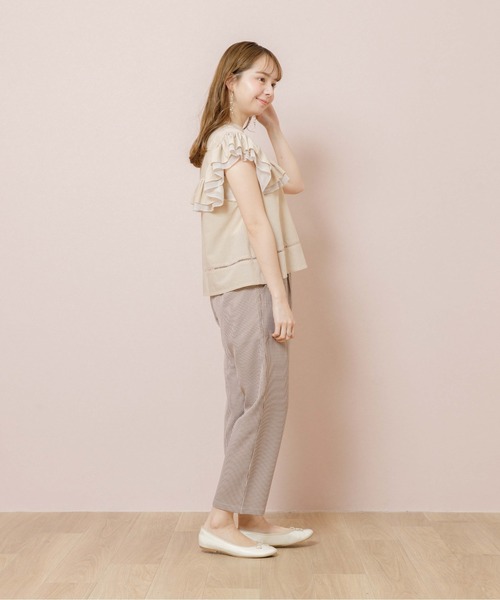 flower（フラワー）の「スタンドフリルブラウス（シャツ/ブラウス・レディース・ベージュ/カーキ・FREE）」の3枚目の写真