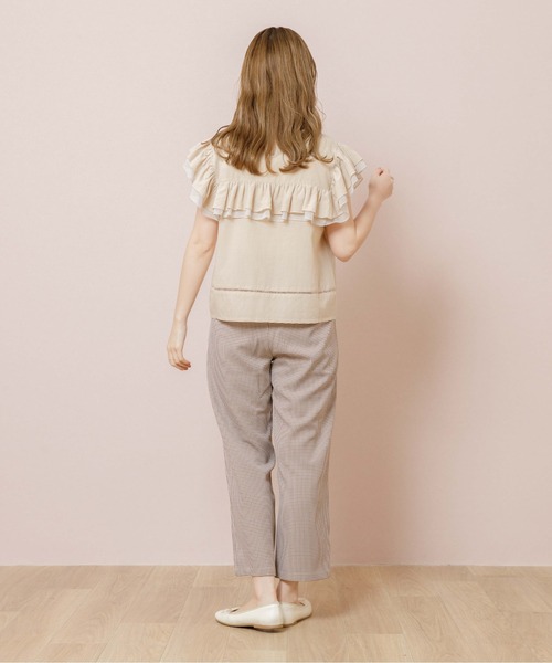 flower（フラワー）の「スタンドフリルブラウス（シャツ/ブラウス・レディース・ベージュ/カーキ・FREE）」の5枚目の写真