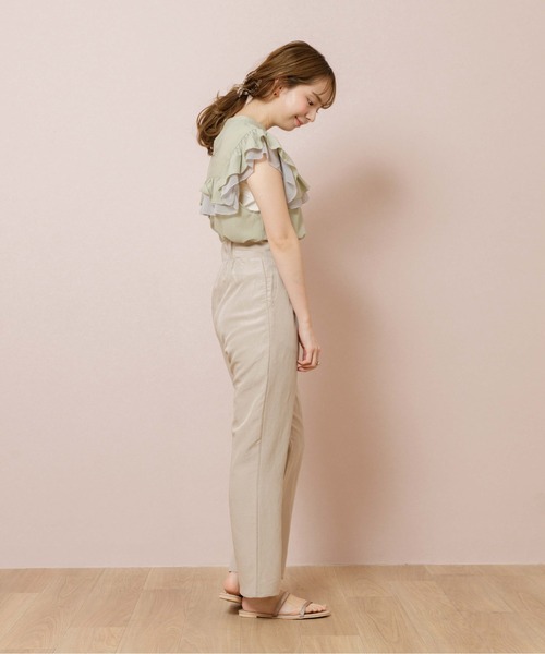 flower（フラワー）の「スタンドフリルブラウス（シャツ/ブラウス・レディース・ベージュ/カーキ・FREE）」の12枚目の写真