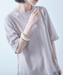 ECRIRE | 綿100％ 10oz天竺コットン サイドスリットT(Tシャツ/カットソー)