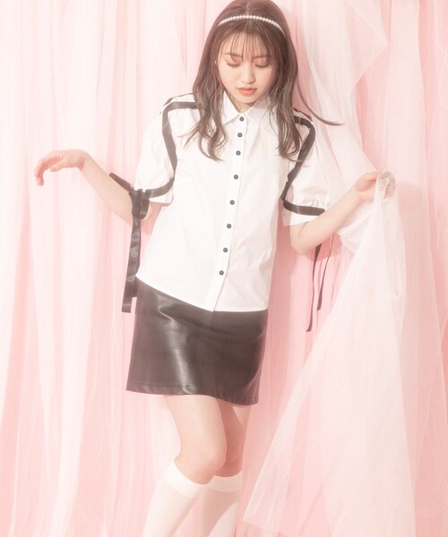 KOL ME BABY（コルミーベイビー）の「◆Ribbon cross shirts（シャツ/ブラウス・レディース・オフホワイト・00）」の3枚目の写真