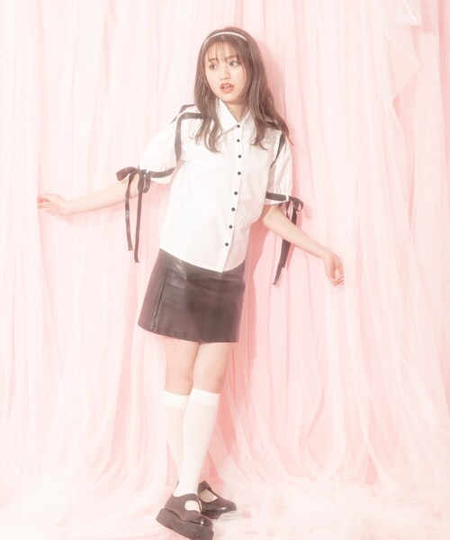 KOL ME BABY（コルミーベイビー）の「◆Ribbon cross shirts（シャツ/ブラウス・レディース・オフホワイト・00）」の5枚目の写真