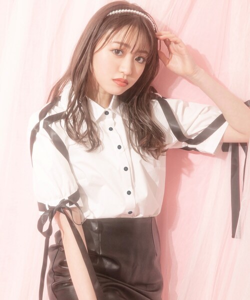 KOL ME BABY（コルミーベイビー）の「◆Ribbon cross shirts（シャツ/ブラウス・レディース・オフホワイト・00）」の10枚目の写真